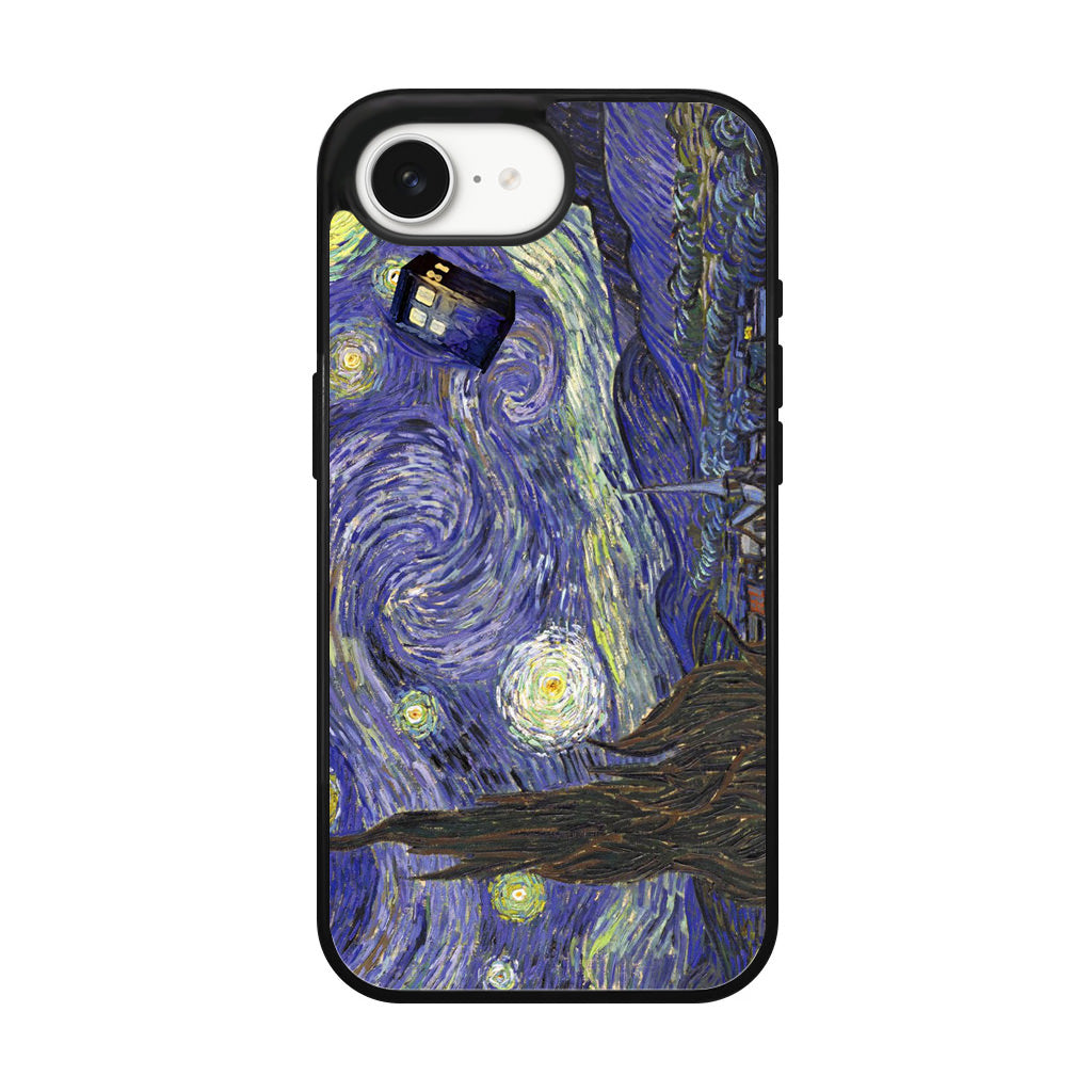 Dr Who Tardis In Van Gogh Starry Night iPhone 16e Case