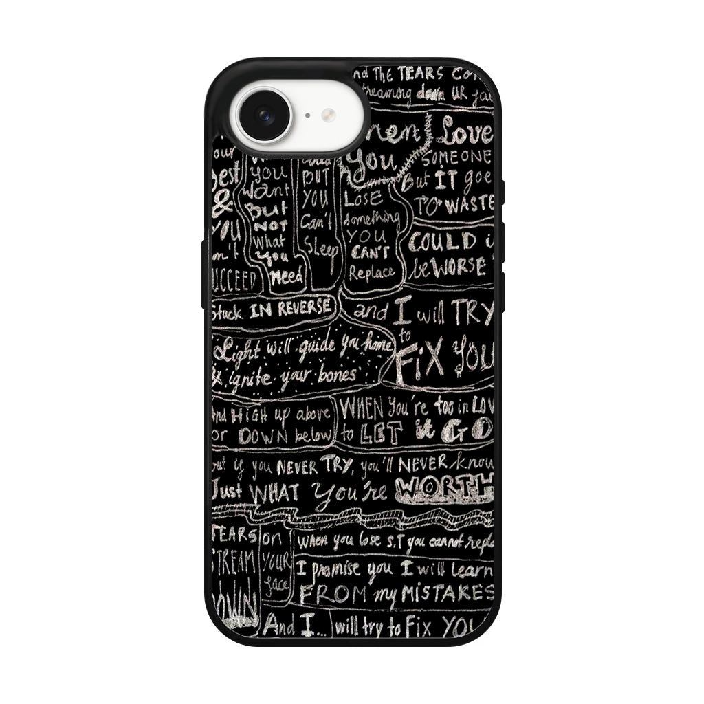 Fix You Lyrics iPhone 16e Case