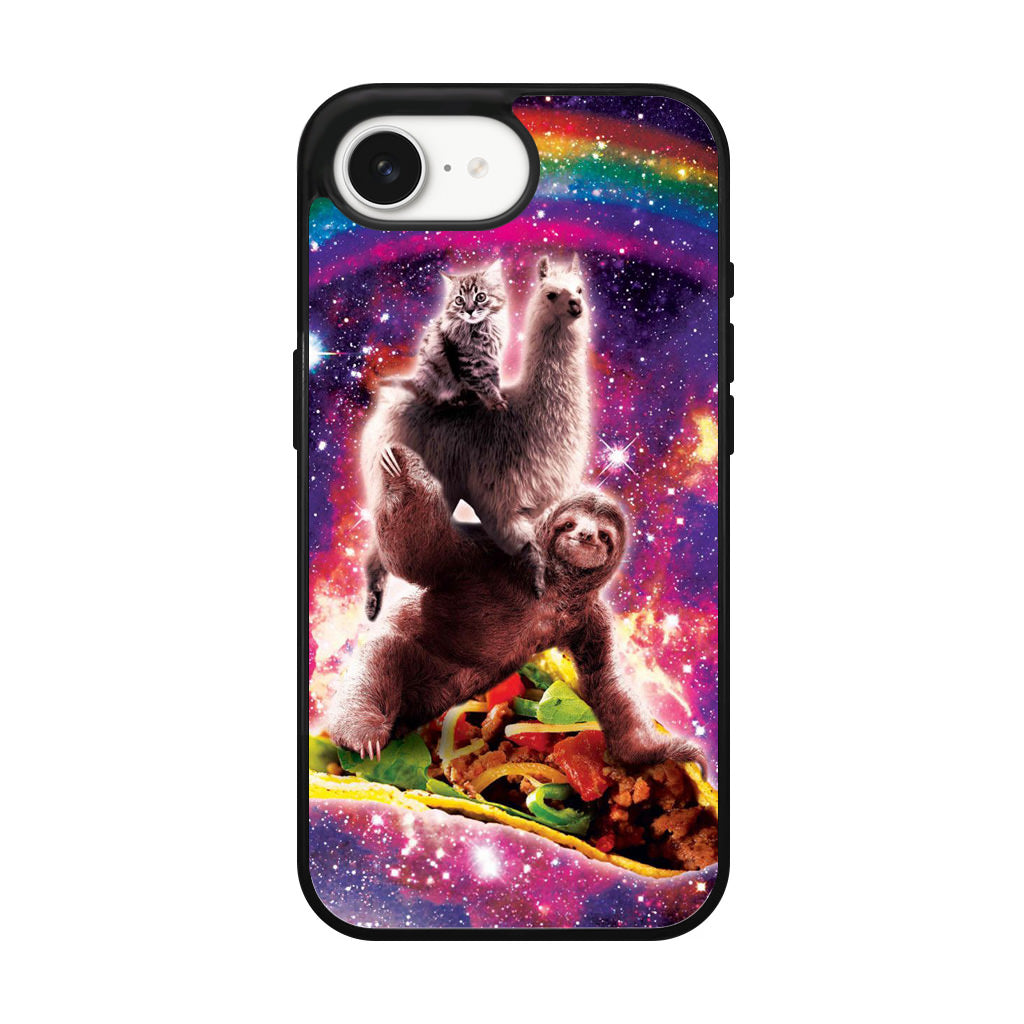 LLama Sloth And Cat Playing Together iPhone 16e Case