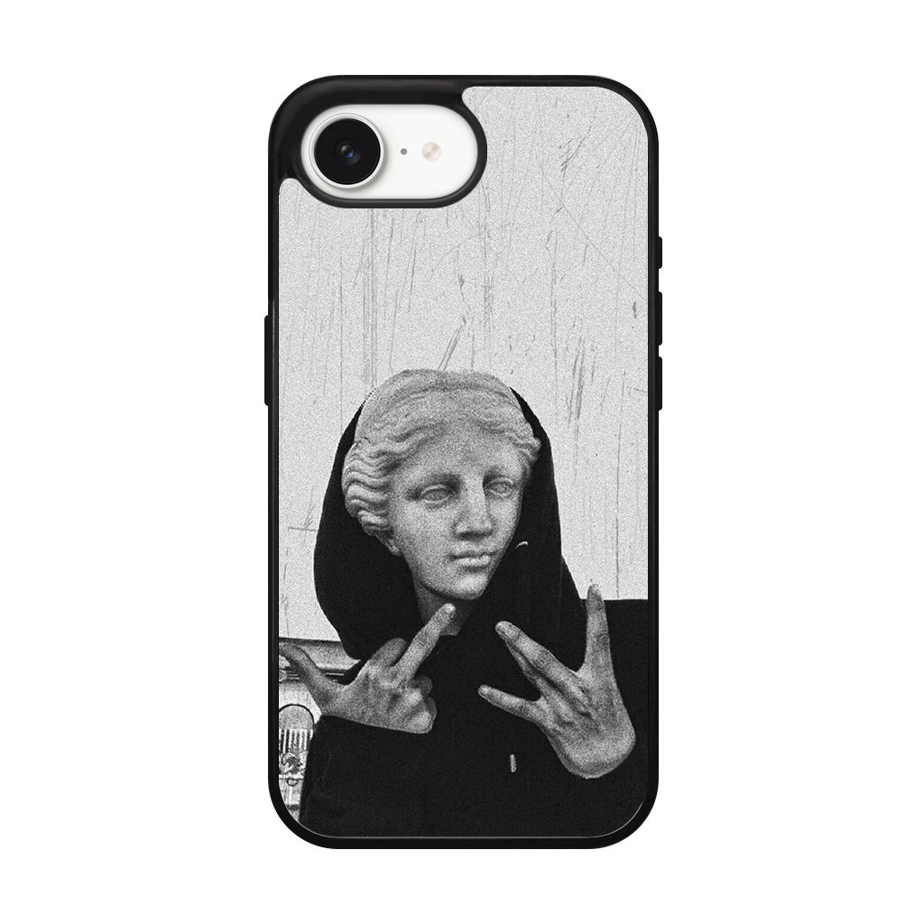 Greek Statue Wearing Hoodie iPhone 16e Case