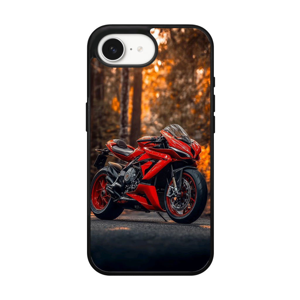 Crimson Velocity in Autumn Flame iPhone 16e Case