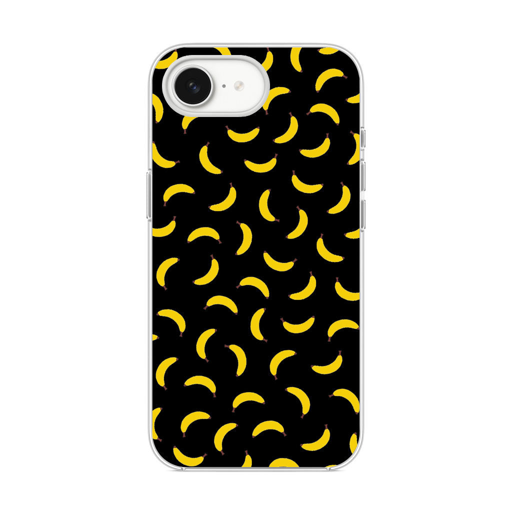 Bananas Fruit Pattern Black iPhone 16e Case