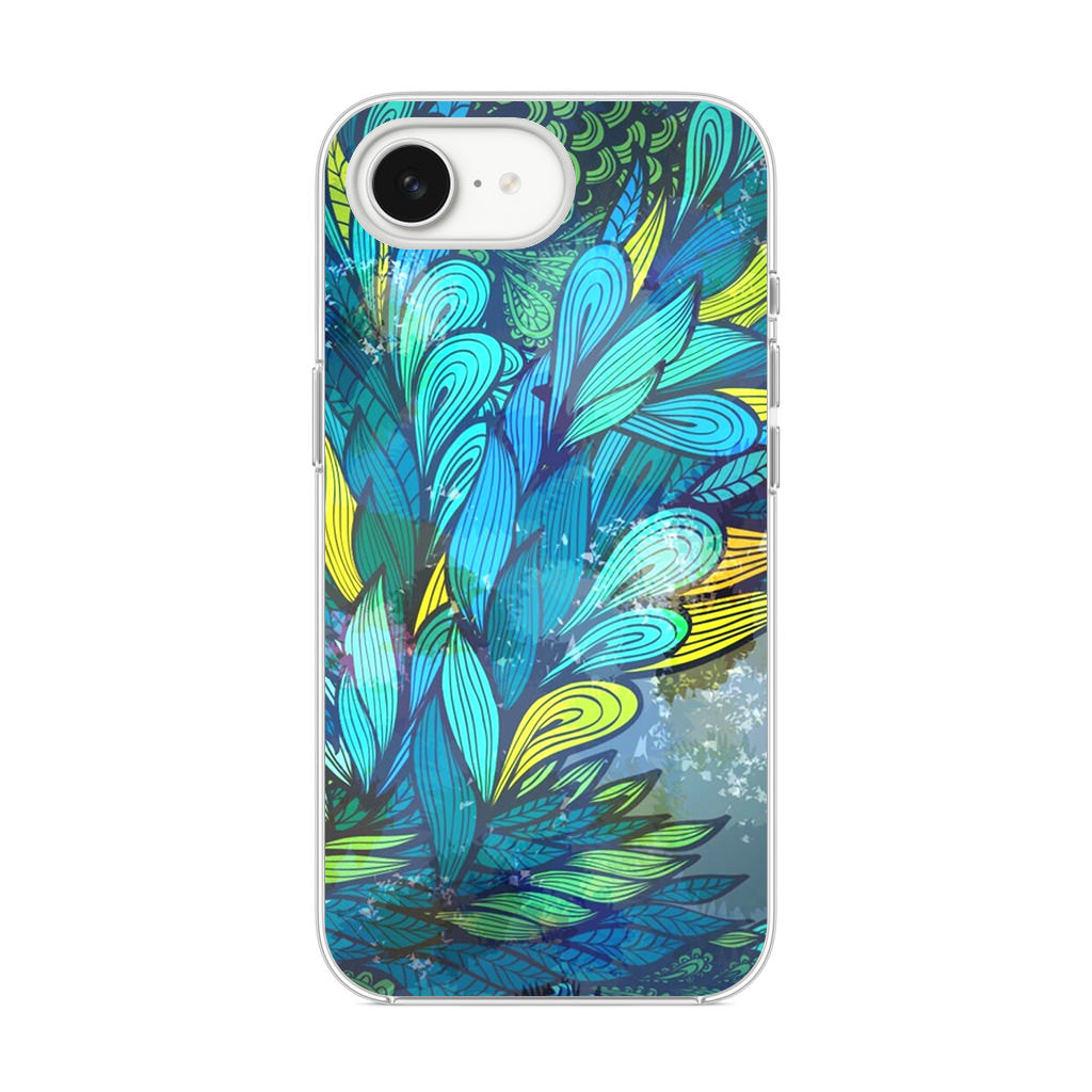 Colorful Art in Blue iPhone 16e Case