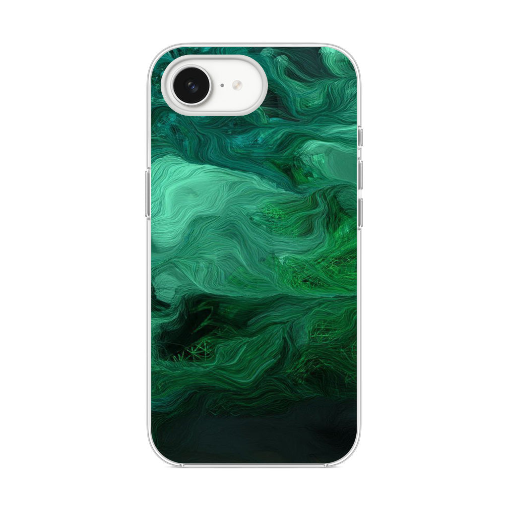 Green Abstract Art iPhone 16e Case