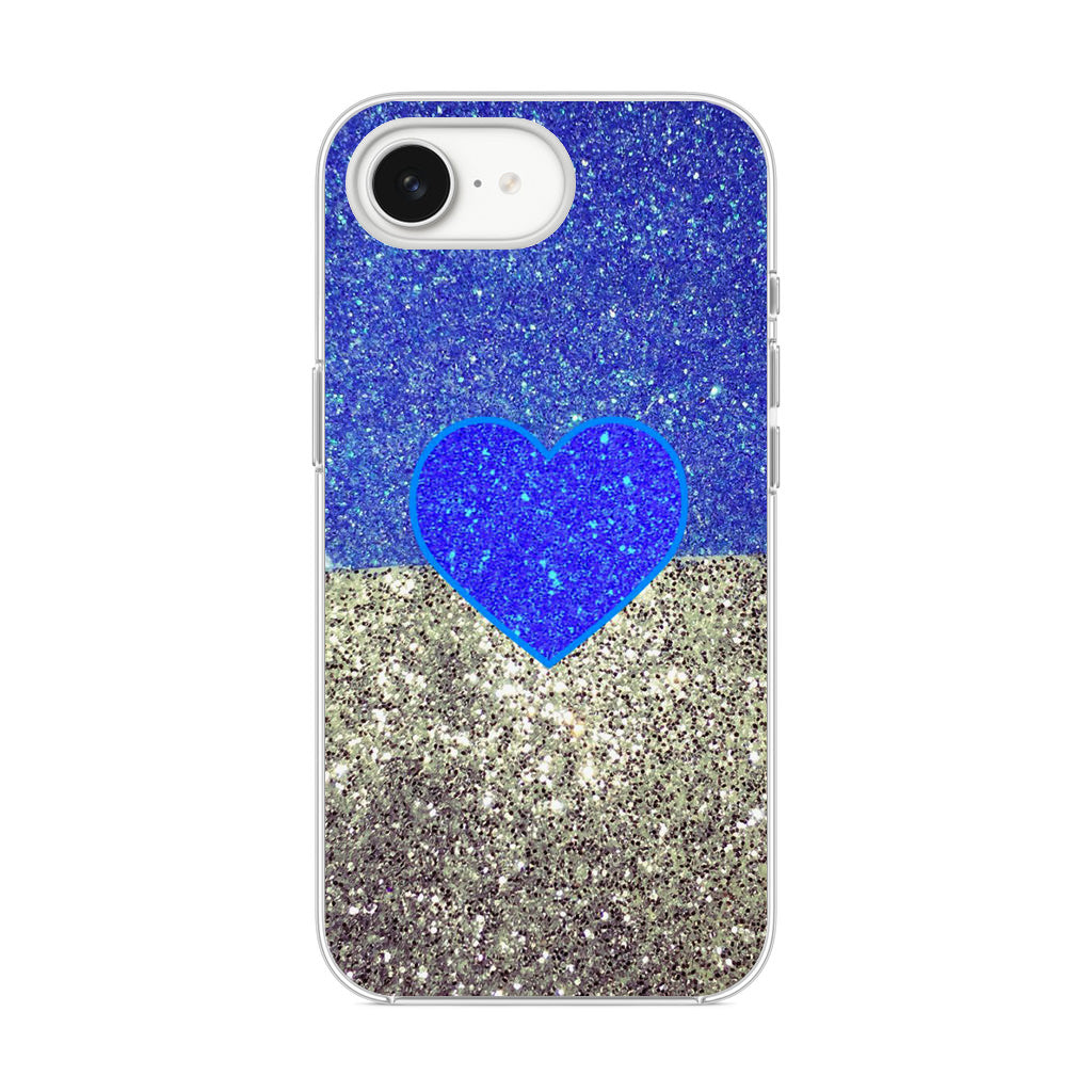 Love Glitter Blue and Grey iPhone 16e Case