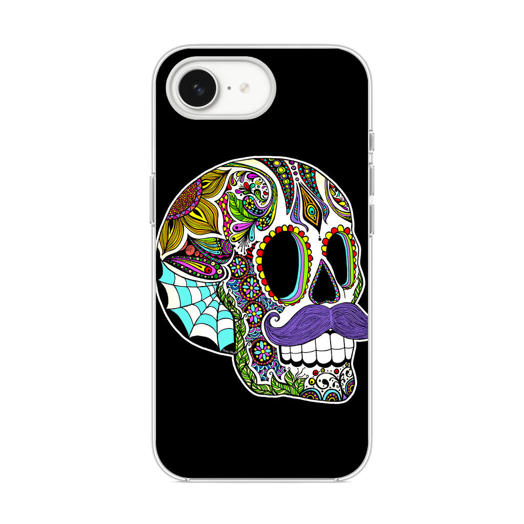 Mustache Sugar Skull iPhone 17e Case