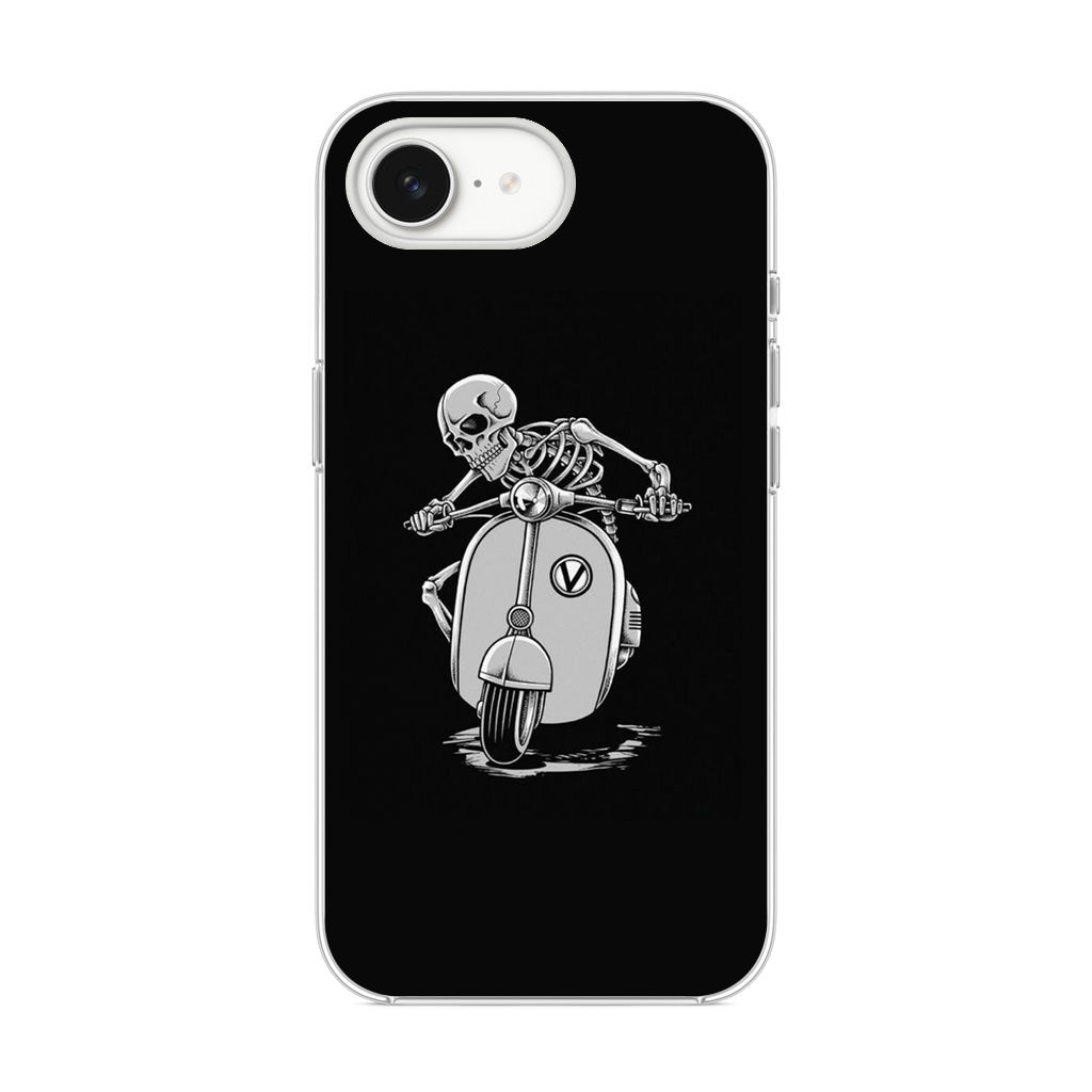 Skeleton Rides Scooter iPhone 16e Case