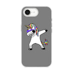 Unicorn Dabbing Grey iPhone 16e Case