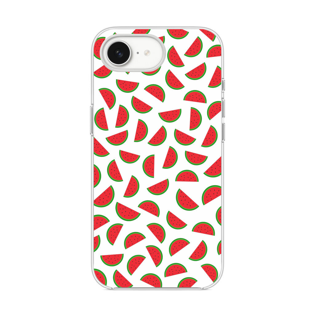 Watermelon Fruit Pattern White iPhone 16e Case