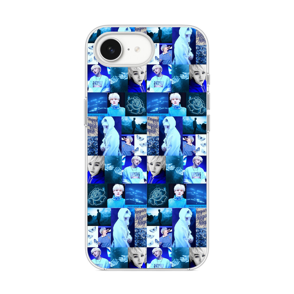 BTS Suga Blue Aesthetic Collage iPhone 16e Case