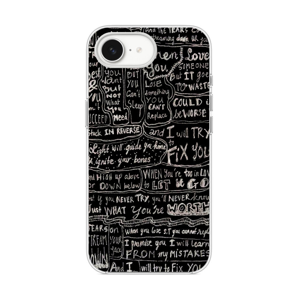 Fix You Lyrics iPhone 16e Case