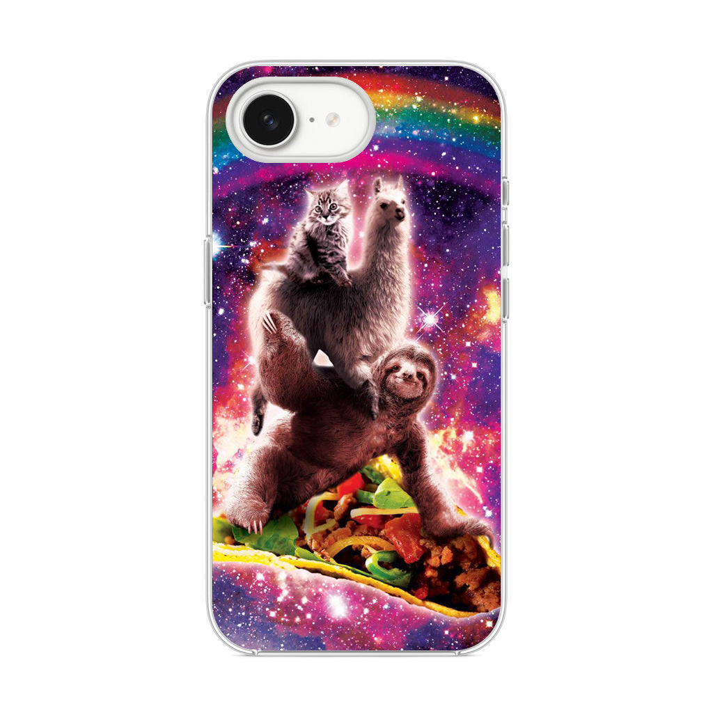 LLama Sloth And Cat Playing Together iPhone 16e Case