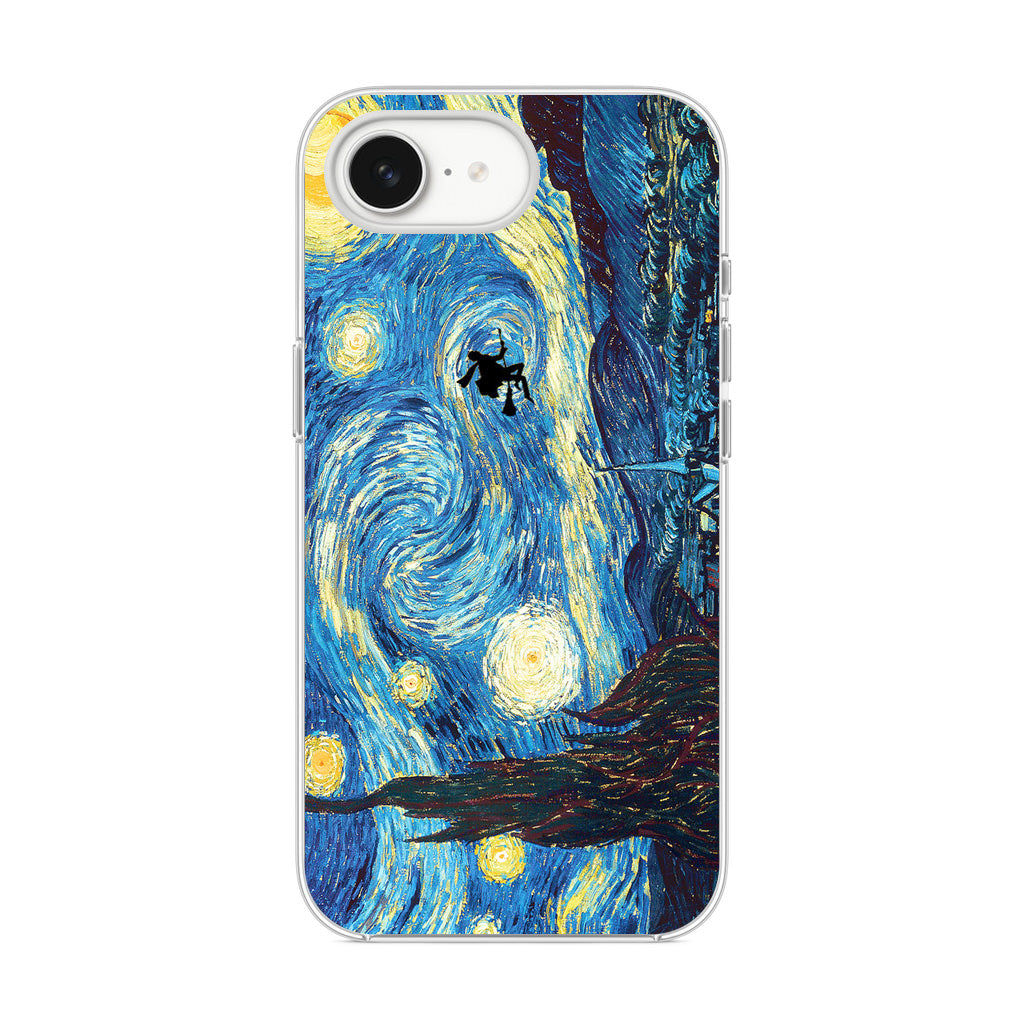 Witch Flying In Van Gogh Starry Night iPhone 17e Case