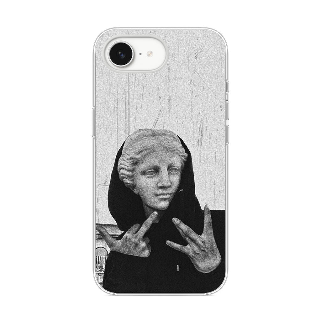 Greek Statue Wearing Hoodie iPhone 16e Case