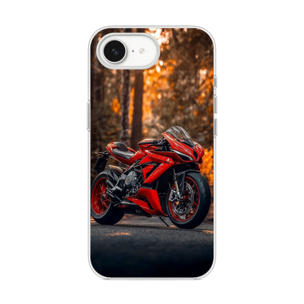Crimson Velocity in Autumn Flame iPhone 16e Case