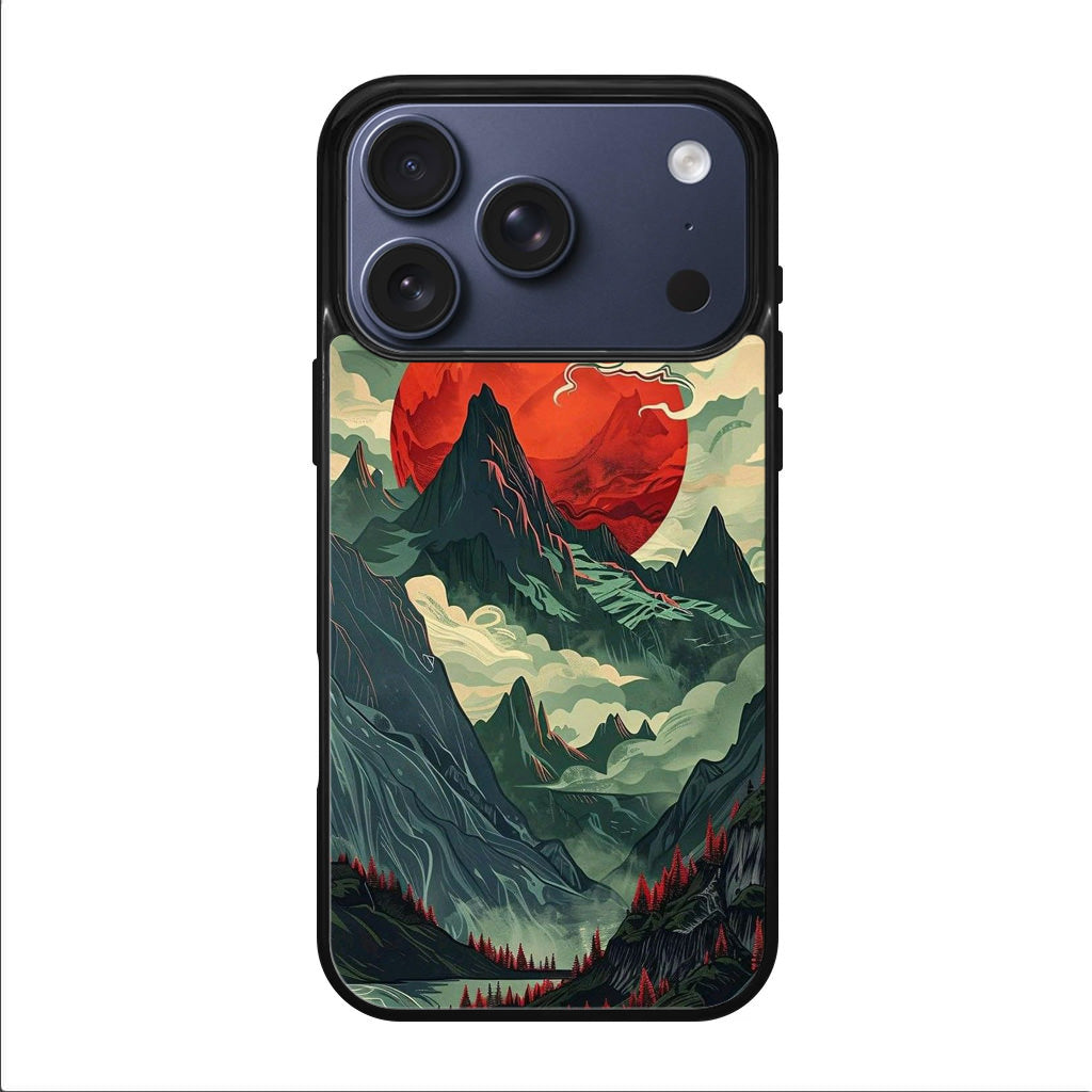 Crimson Moon Over Silent Peaks iPhone 17 Pro / 17 Pro Max Case
