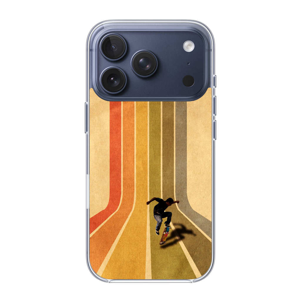 Vintage Skateboard On Colorful Stipe iPhone 17 Pro / 17 Pro Max Case