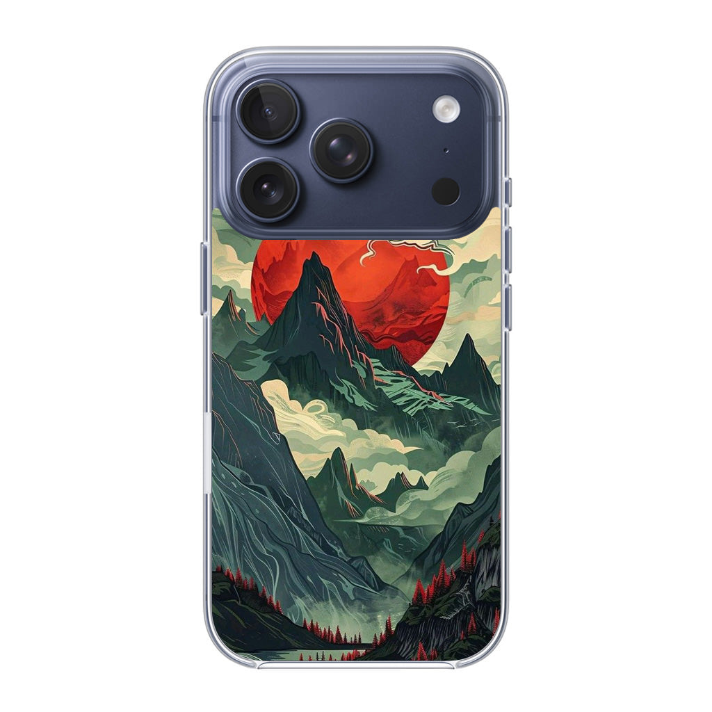 Crimson Moon Over Silent Peaks iPhone 17 Pro / 17 Pro Max Case